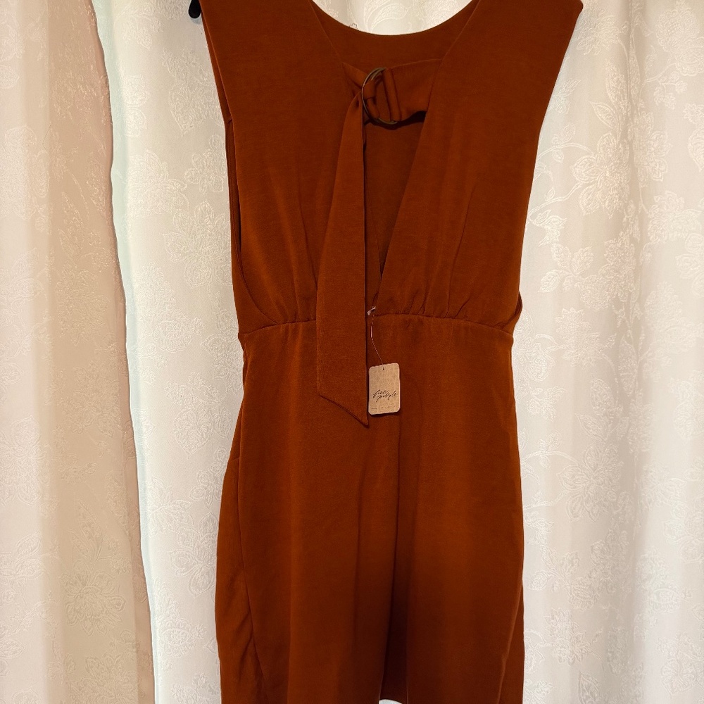 Free People Rust colored Backless Dress NWT